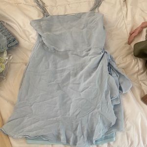 blue mini tie dress